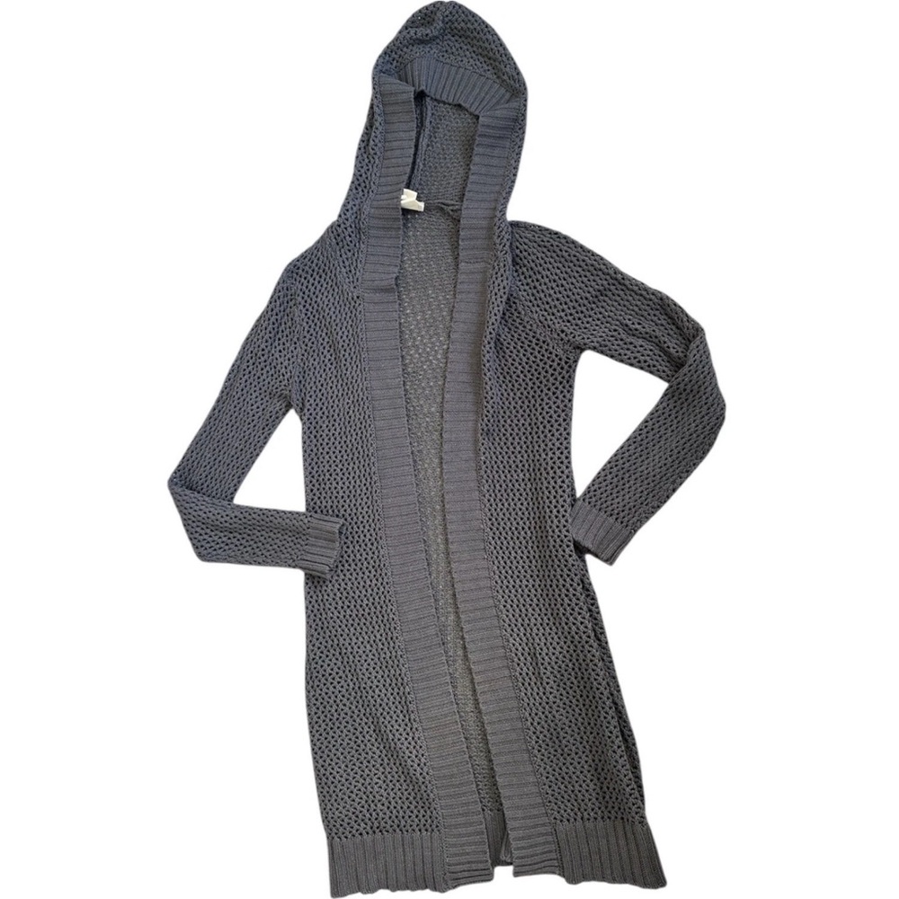 Evy’s Tree Avery XS grey duster casual chic comfort sweater hoodie luxurY Long